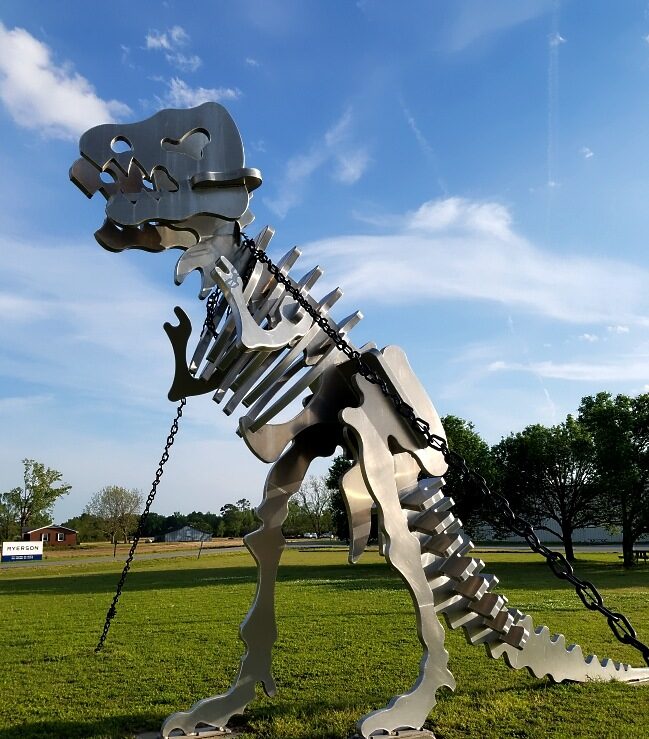 large metal dinosaur yard art (3)