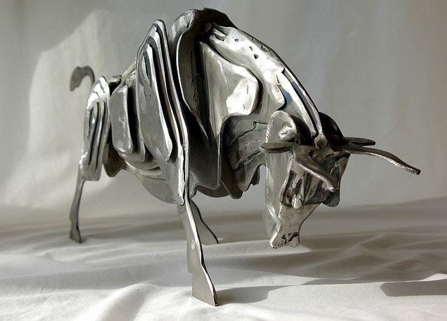 metal cow yard art sculpture (3)