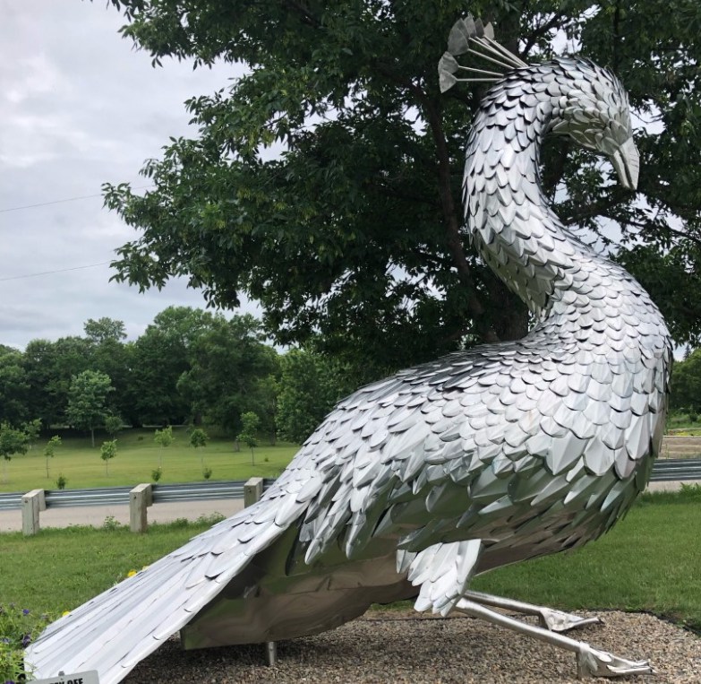 metal peacock yard art