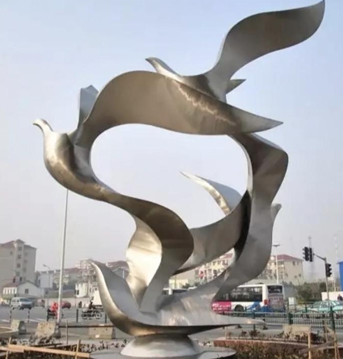 outdoor landmark metal bird statues (2)