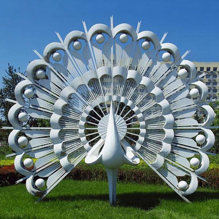 peacock garden statue