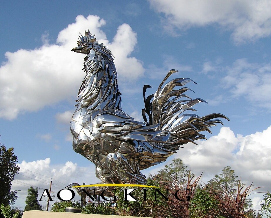 metal chicken art sculpture