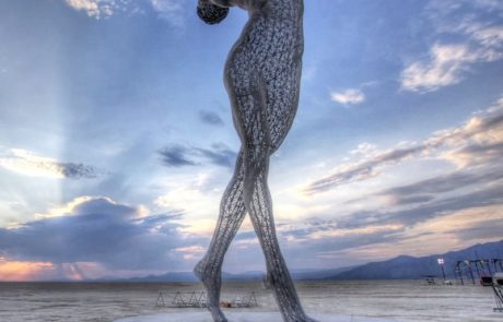 wire mesh art dancer sculpture
