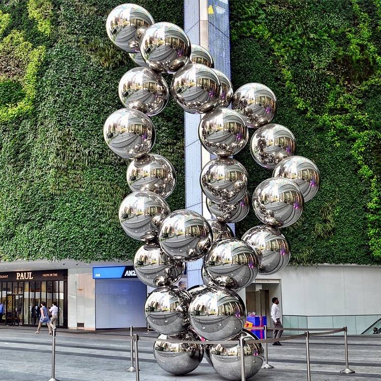 stainless steel sphere-set sculptures for sale