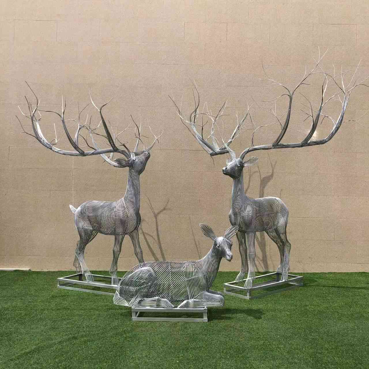 mesh deer metal statue (1)