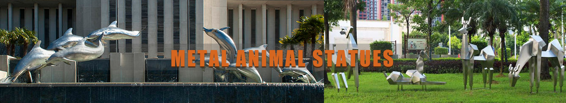 metal animal statues