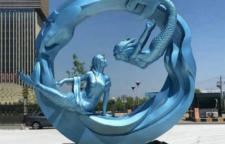metal figure art mermaid sculptures