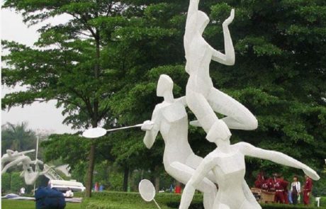 stainless steel park sports sculpture