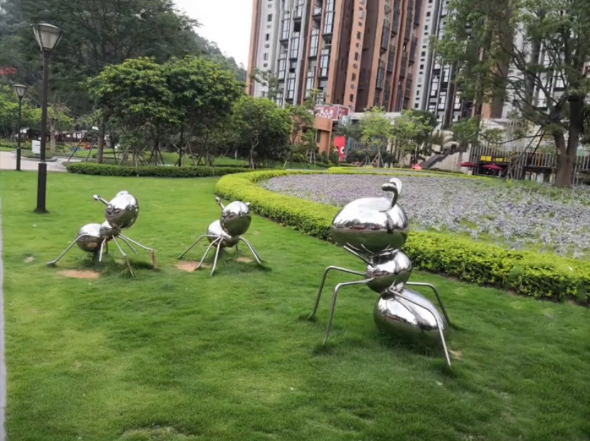 stainless steel ants large lawn sculptures