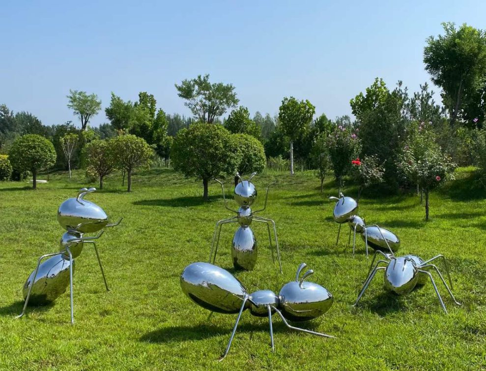stainless steel ants large lawn sculptures (1)