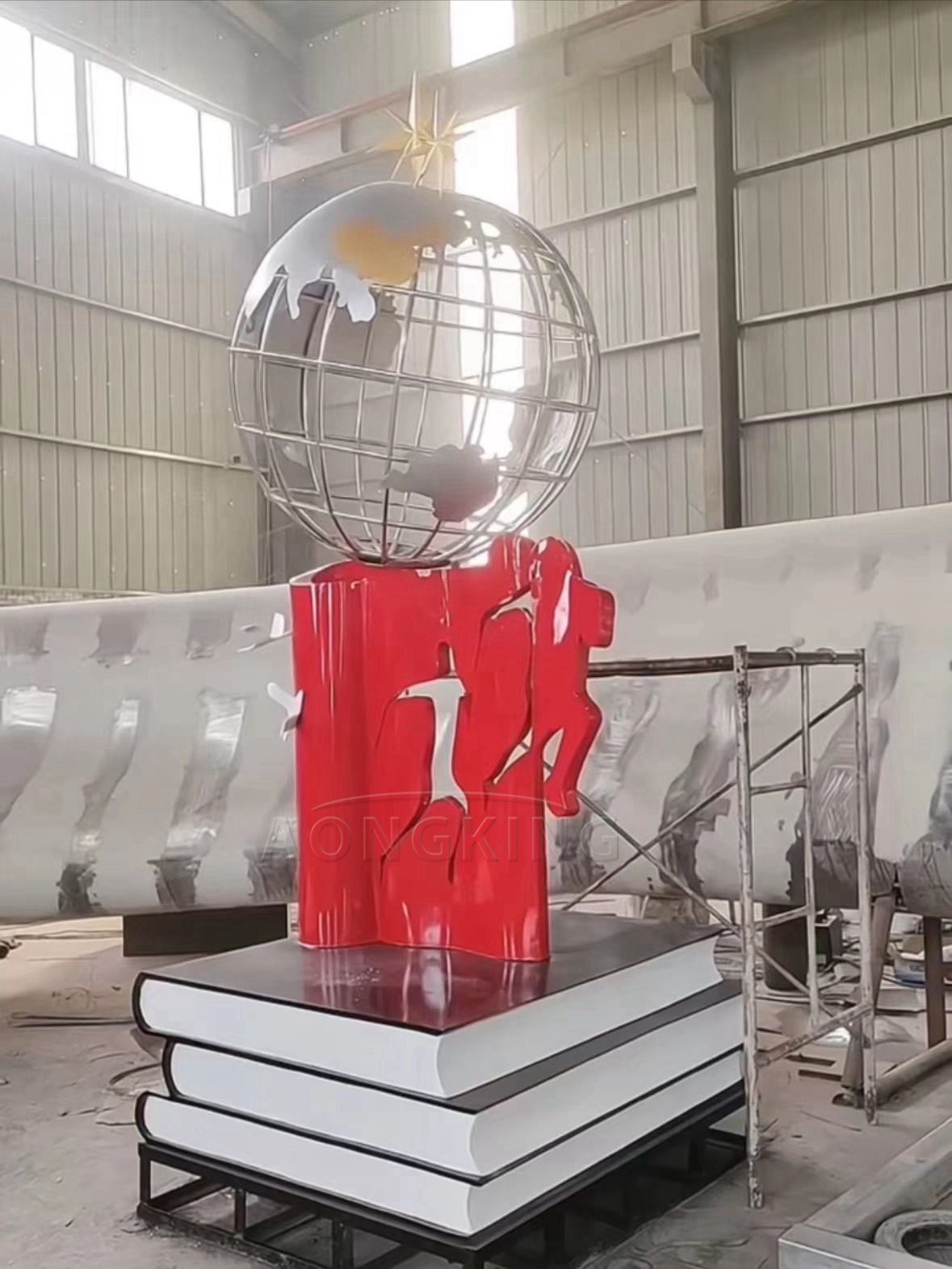 stainless steel sculpture manufacturers Mesh globe