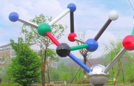 molecular model stainless steel sculptures