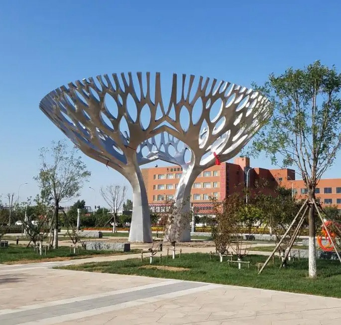 decorative stainless steel tree sculpture 