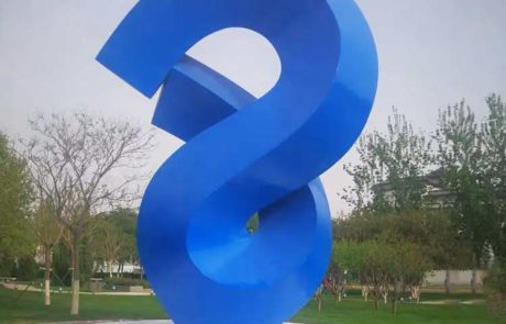 letter stainless steel abstract metal blue garden sculptures