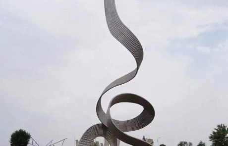 stainless steel ribbon art sculpture