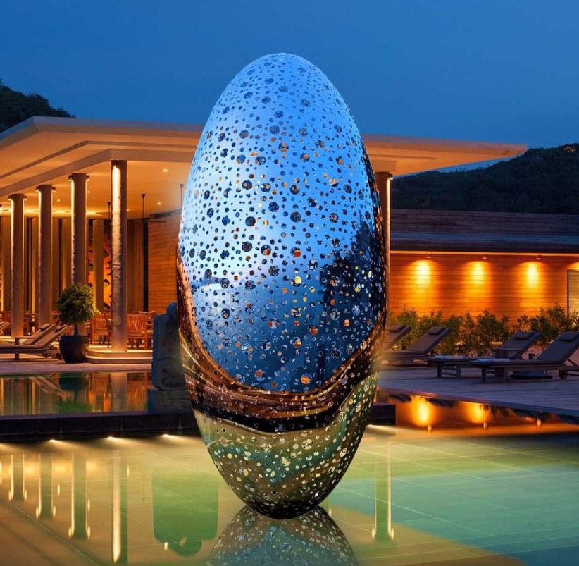 fountain egg abstract sculpture