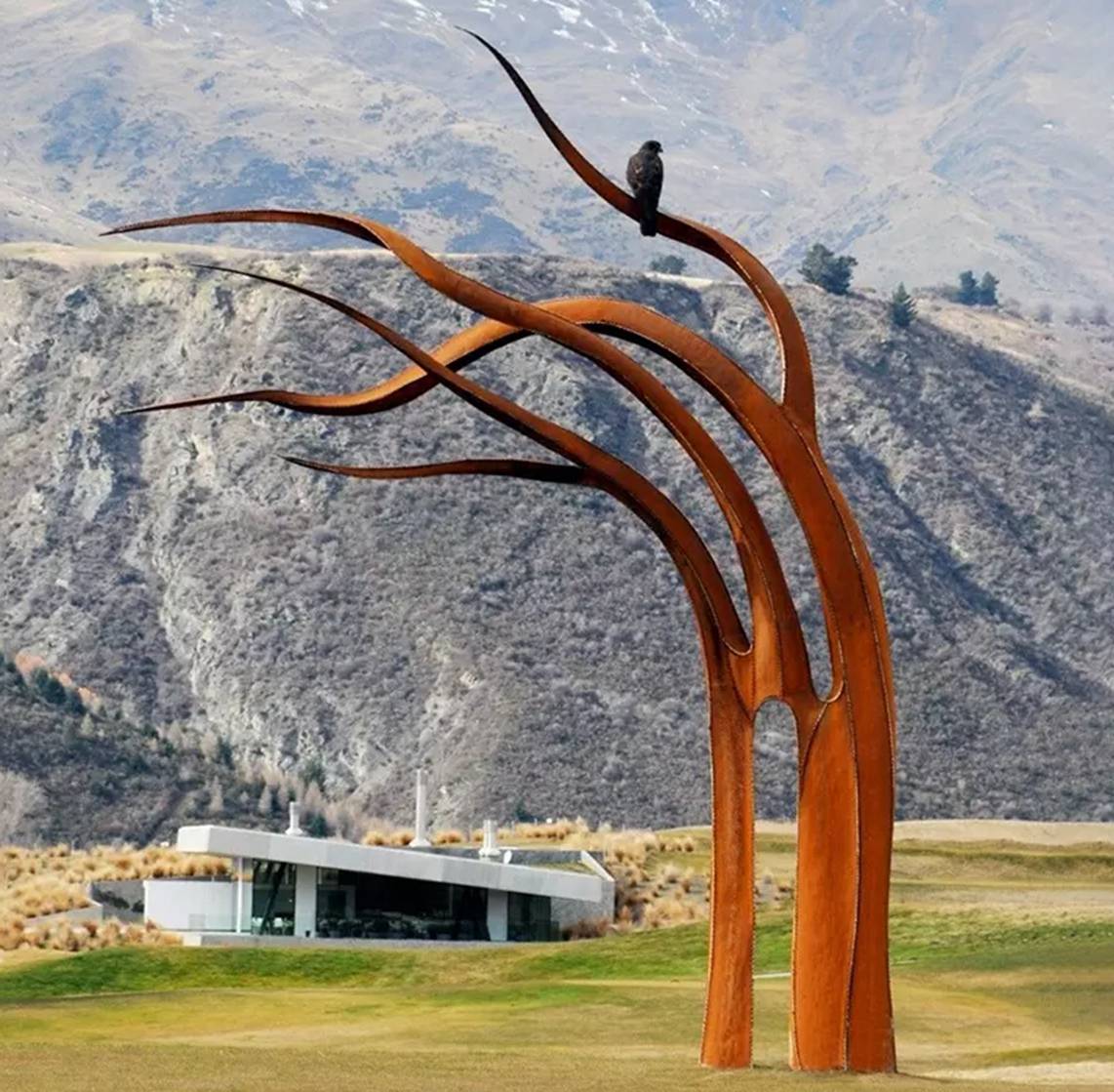 landscape sculpture corten tree outdoor for sale