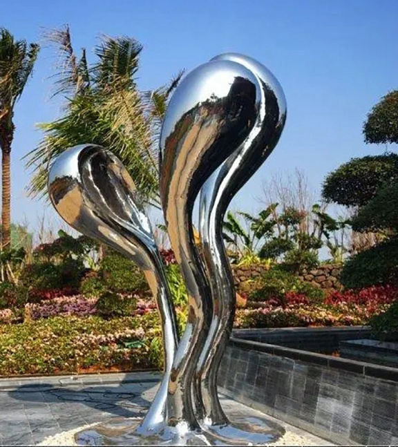 garden water drop polish sculpture