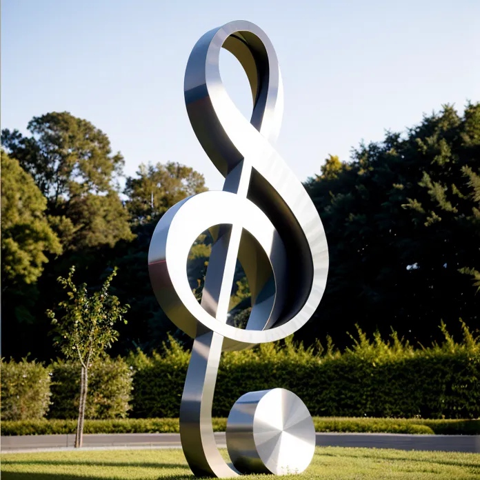 music note campus art sculpture