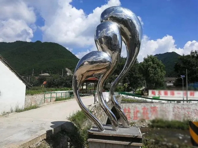new water drop metal statue