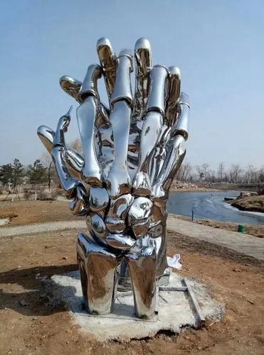 unique hand stainless steel sculpture