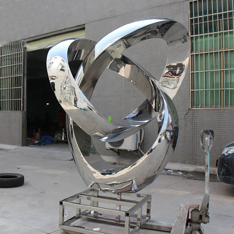 polished stainless steel sculpture for sale