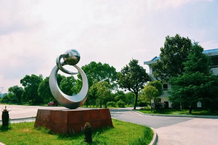 stainless steel circle ball sculpture
