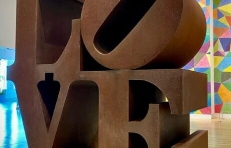 love weathering steel letter sculpture