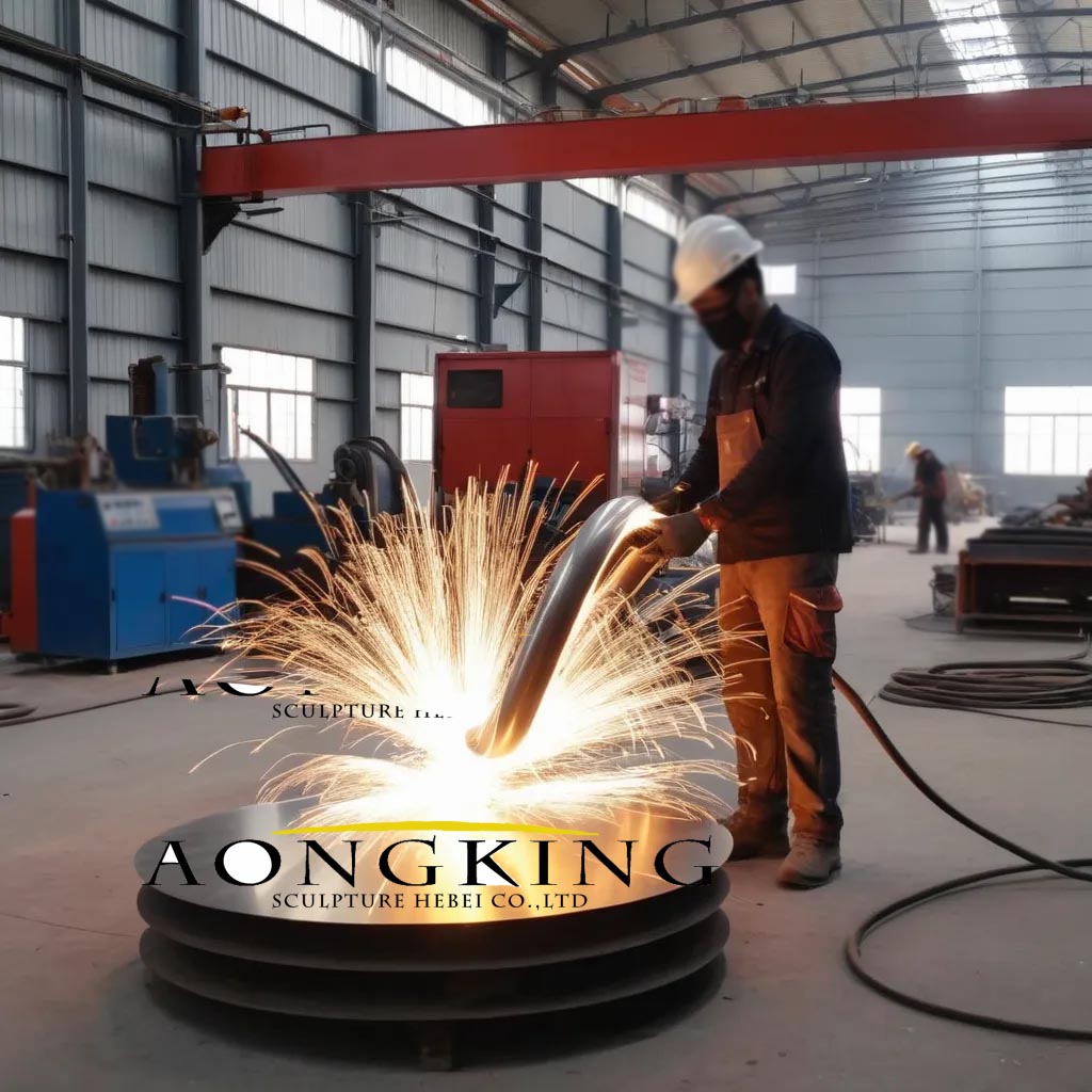 Aongking metal sculpture used Gas Metal Arc Welding