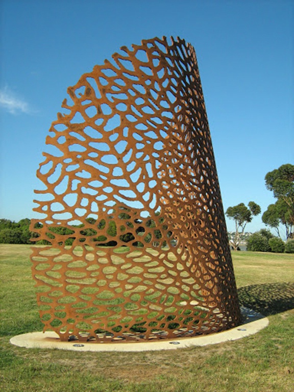 Hollow art sculpture corten steel