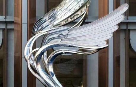 Exquisite fountain stainless steel wing sculpture