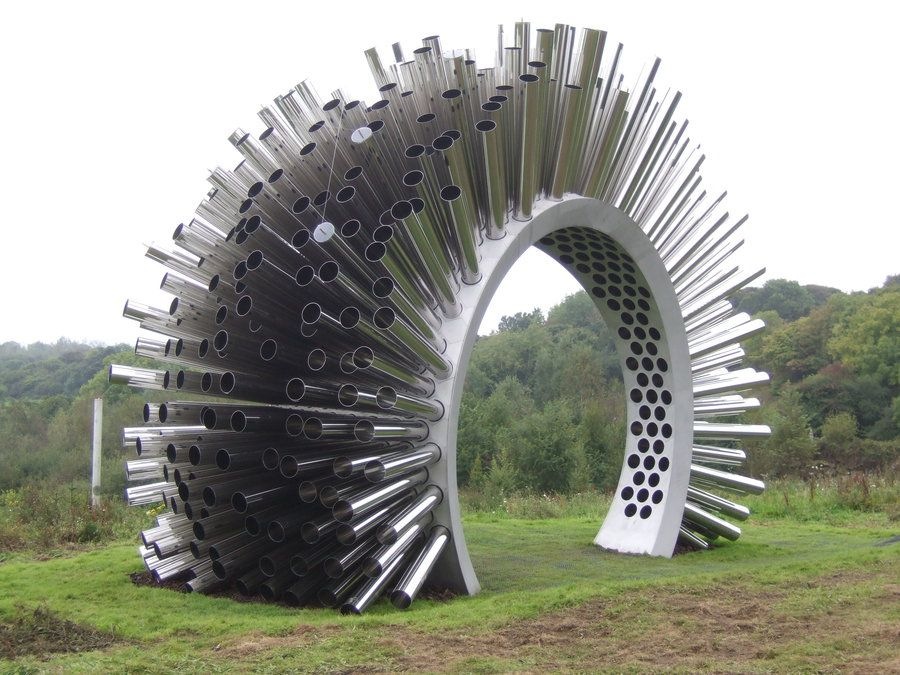 Stainless steel pipe sculpture for garden(2)