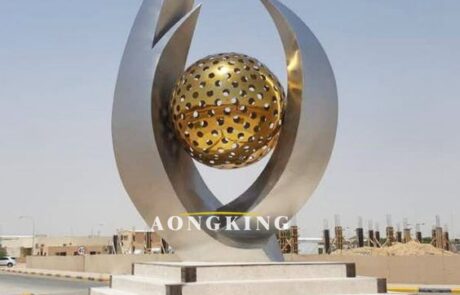 hand holding sun stainless steel decoration