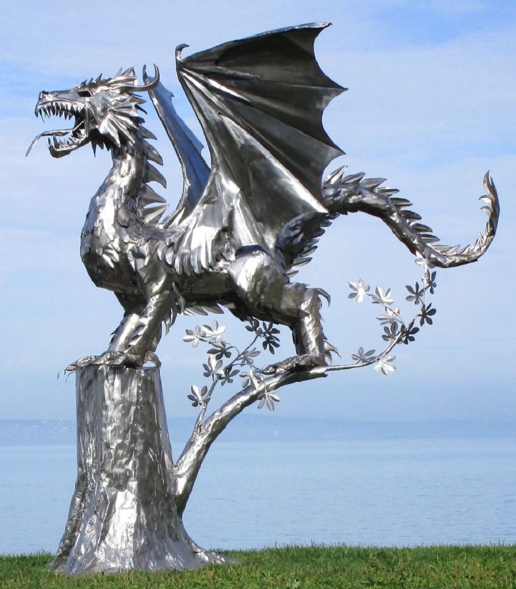 winged Dragon Custom stainless steel sculpture