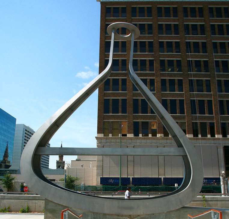 Landscape sculpture idea metal fountain (1)