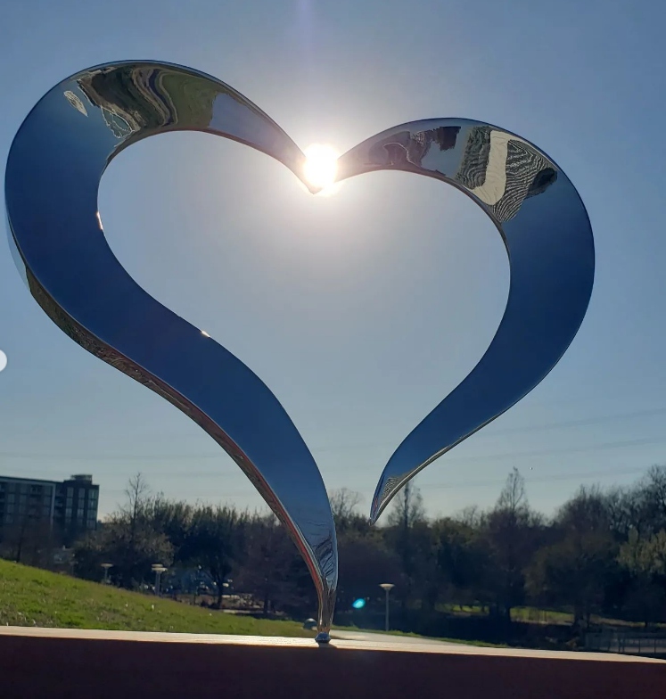 Abstracted heart metal sculpture (2)