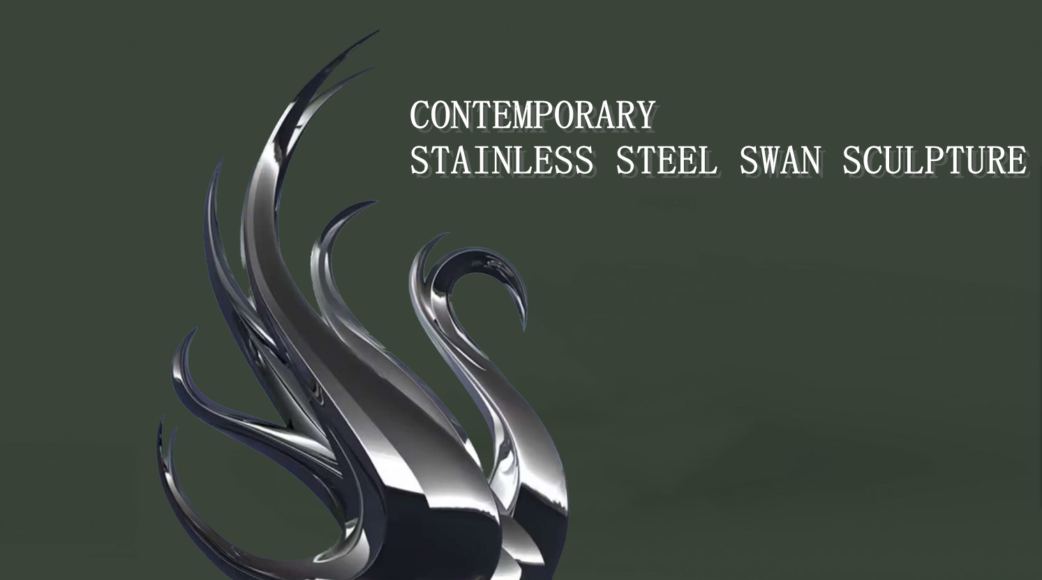 contemporary stainless steel swan sculpture
