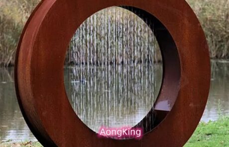 corten steel coil fountain (corten water feature)