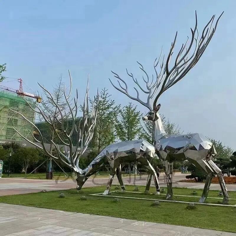 deer Mosaic stainless steel sculpture