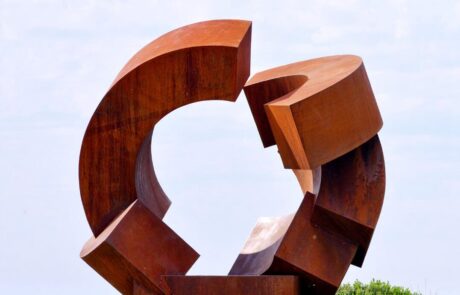 "Harmony in Diversity" corten steel sculpture