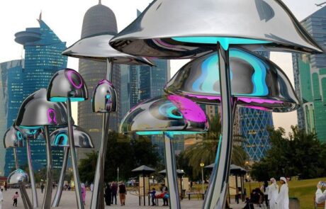 stainless steel jellyfish sculpture