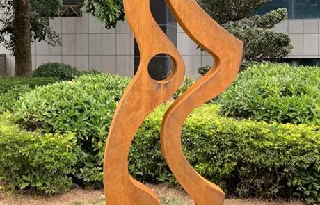 weathering steel hollow sections statue