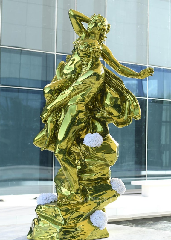 Bright goddess stainless steel statue