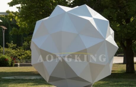 Stainless steel geometric ball sculpture