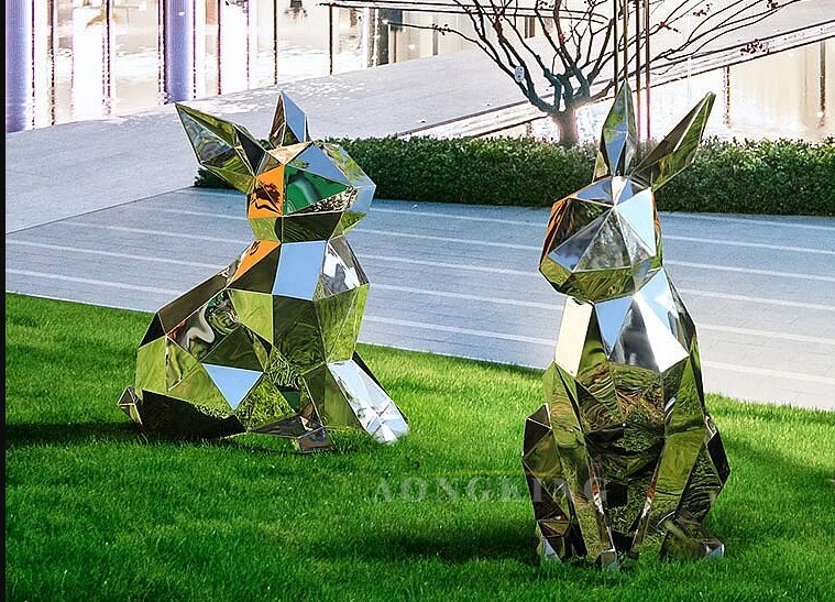 rabbit yard sculptures metal 