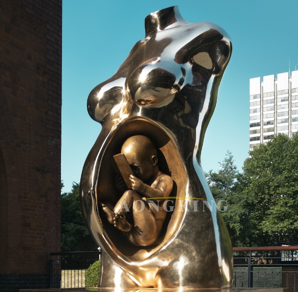 stainless steel Modernist sculpture (1)
