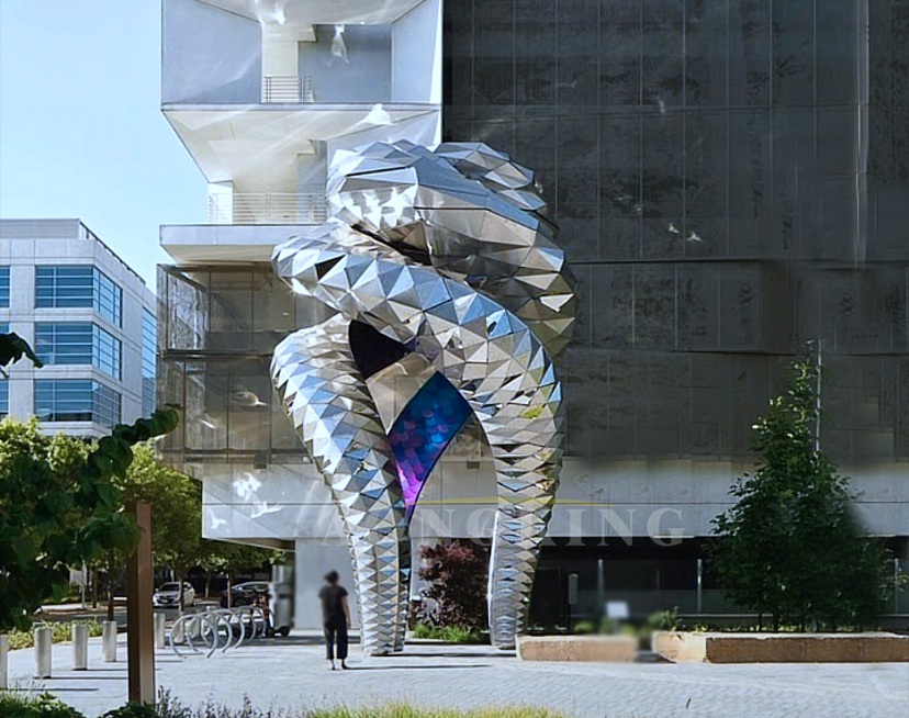stainless steel Twisted sculptures (2)