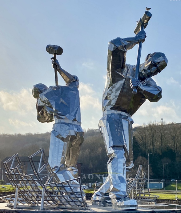 stainless steel mining sculptures