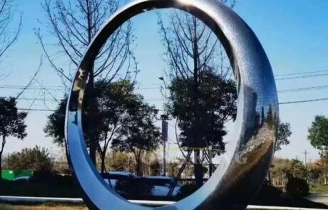 circle stainless steel community sculpture