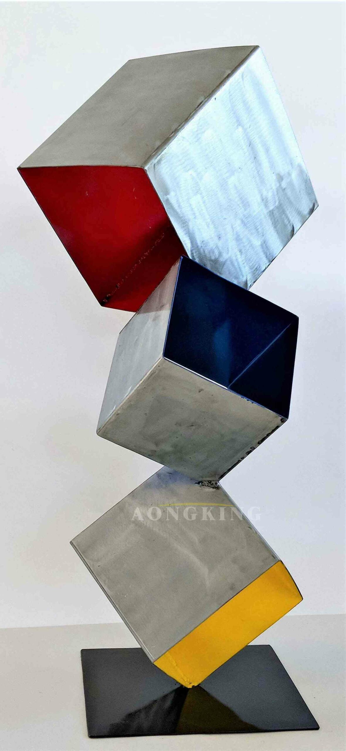 stainless steel geometric shape sculpture